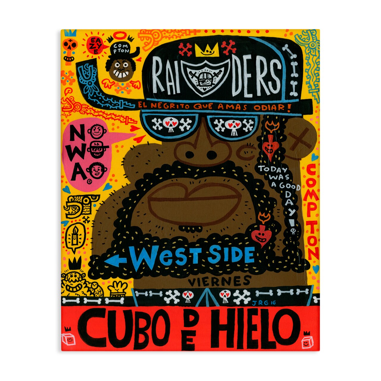 Stupell Industries Iconic Hip Hop Collage Portrait Canvas, design by Jorge R. Gutierrez